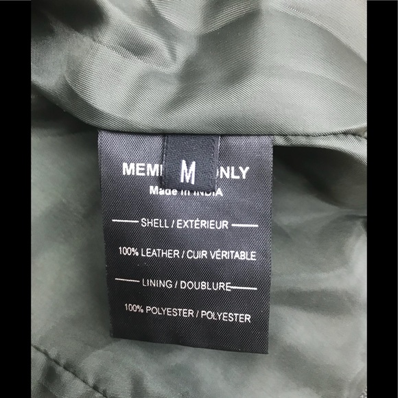 Members only genuine leather Jacket dark green,NWT - Picture 8 of 8